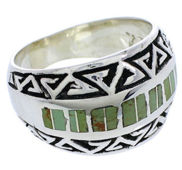 Turquoise Inlay Sterling Silver Jewelry Ring Size 4-3/4 WX35924